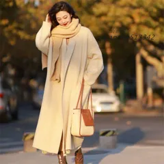 レディース ノーカラーコート 暖かい ネイビー 秋冬 ロング ボア 韓国風 アウター 細身 冬服 小さいサイズシンプル ant4y513342