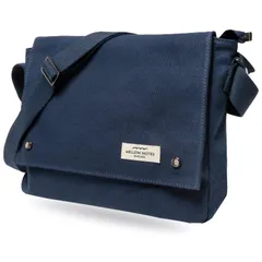 [MELLOW NOTES] ショルダーバッグ メンズ バッグ 肩掛け メッセンジャーバッグ 斜めがけ カバン 帆布 キャンバス a4 シンプル カジュアル 人気 (ネイビー) [ネイビー]