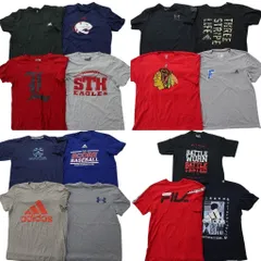 古着卸 まとめ売り スポーツブランドMIX 半袖Tシャツ 15枚セット (メンズ M /L ) アディダス リーボック フィラ 中古 古着 NC0651