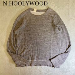 【N.HOOLYWOOD】Nハリウッド　SWEATSHIRT　スエット　トレーナー　霜降りグレー　サイズ４０　状態良好　ラグランスリーブ　エヌハリ　Nハリ　ミスターハリウッド