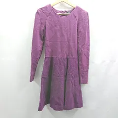 ◇ ⊇ KATE SPADE SATURDAY ケイトスペードサタデー 異素材切替 長袖 ミニ丈 ワンピース サイズ0 パープル レディース E  【1504240000053】