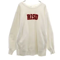 Champion チャンピオン 80s USA製 リバースウィーブ トリコタグ ヴィンテージ 2枚タグ 長袖 RISD スウェット トレーナー XL 白 裏起毛 メンズ 古着