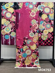 ブランド振袖 仮絵羽 Blythe 金駒 金彩 大輪 正絹 未仕立て品 八掛付き MOK753