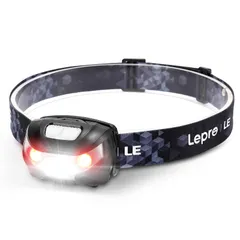 USB充電 登山 白＆赤 ヘッドランプ ledライト 高輝度【明るさ150ルーメン/5つ点灯モード/3時間満充電/実用点灯30時間】 釣り 防水 照射角度調整可 ledヘッドライト 軽量 充電式 キャンプ 散歩 ヘッドライト アウトドア 災害 Lepro