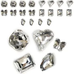 ネイルパーツ【クリスタル】透明 立体 パーツ 3D ネイルアート デコパーツ ラインストーン デコレーション【各5種 25個入り】 NP-028