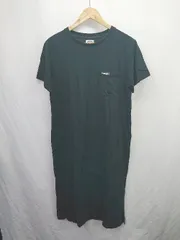 ◇ ⊂ Wrangler × ROPE PICNIC コラボ ワンポイント 半袖 膝下丈 ワンピース サイズ38 ブラック レディース E  【1506110007209】