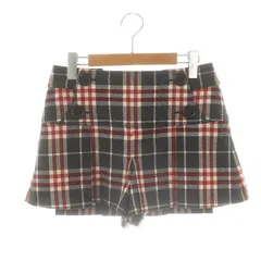 バーバリーブルーレーベル BURBERRY BLUE LABEL チェック ショートパンツ ボトムス ハーフ ウール 38 S 赤 レッド 黒 ブラック /YQ ■OS