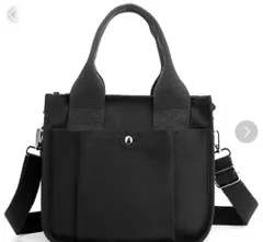 [新品未使用品] PLUSTミニトートバッグ ショルダーバッグ　ハンドバッグ　黒