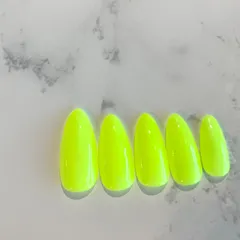 ⑬【ネイルチップ】ジェルネイル ネオンカラー ワンカラー イエロー 派手め 夏ネイル 推し活 推しカラー サイズ変更可 オーダー受付中