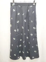 ◇ ⊂　Φ MISCH MASCH ミッシュマッシュ 花柄 ロング丈 フレア スカート サイズS ネイビー レディース P  【1411070003423】