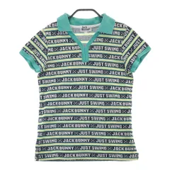 サイズ：1 JACK BUNNY ジャックバニー  半袖ポロシャツ スキッパー ロゴ ボーダー柄 ネイビー系 [240101210315]# ゴルフウェア レディース ストスト