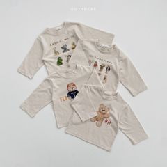 韓国子供服 ベビーロンT くまさん　oottbebe テディベア プリントロンT