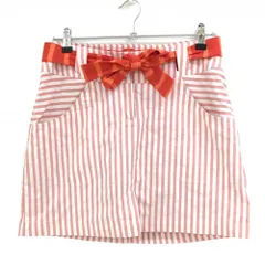 【美品】ナイキゴルフ スカート×ショートパンツ 白×レッド系 ストライプ DRI-FIT  レディース 4 ゴルフウェア NIKE