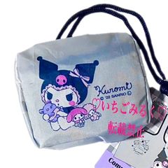 Sanrio サンリオ Kuromi クロミちゃん コンパクトエコバッグ 持ち運び便利の可愛いミニ巾着付き （ガーリー）