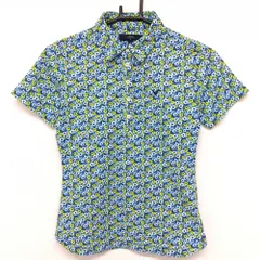 【超美品】キャロウェイ 半袖ポロシャツ ネイビー×イエロー 花柄  レディース M ゴルフウェア Callaway