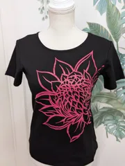 フラTシャツ　トーチジンジャー　ハワイアンTシャツ　フラダンス　ブラック　Alohamerryのサムネイル