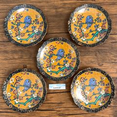 【九谷焼】 4号 皿揃 吉田屋 13cm Kutani Ware Plate Set of 5
