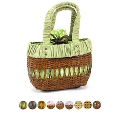 送料無料　訳あり 女物 かごバッグ 茶 ベージュ 大型 大きいサイズ 女性用 籠 きんちゃく 巾着 浴衣 ゆかた 自然素材 バック 夏 花火大会 お祭り 和装小物 メール便不可 レトロ 浪漫 ロマン 浴衣用 女物 婦人物 レディース 送料込み