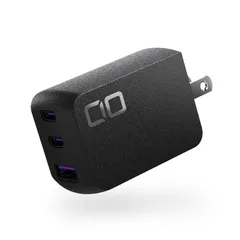CIO NovaPort TRIOⅡ 65W 2C1A 急速充電器 PD [世界最小級 CIO独自技術 NovaIntelligence NovaEngine搭載] 3ポート USB-C×2 + USB-A ACアダプター コンセント 軽量 iP [ブラック]