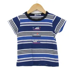 ファミリア 半袖Ｔシャツ トップス ボーダー柄 日本製 キッズ 男の子用 100サイズ ブルー Familiar 【中古】