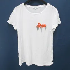パトリツィアペペ PATRIZIA PEPE 半袖 Tシャツ カットソー 1 白系 ホワイト ラインストーン ビーズ チェーン 透け感 綿 コットンのサムネイル