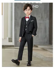 子供スーツ 3点セット ネクタイ付き フォーマル スーツ キッズ 男の子 ブラック 発表会 入学式 入園式 こども 子供フォーマルスーツ キッズ