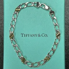 美品】18.3cm ティファニー ツイストコンビ ブレスレット 925/750