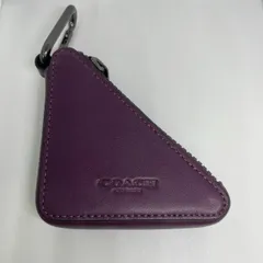 【COACH】コーチ　コインケース　小物入れ　カラビナ　トライアングル　パープル