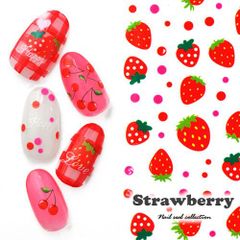 [Free Shipping] Gel Nail Art Line Tape Nail Parts Gel Nail Parts Stickers Nail Supplies Decorative Parts Line Stickers Tape Gel Nails Gel Nail Stickers Nail Goods Nail Studio [Strawberry Nail Stickers]