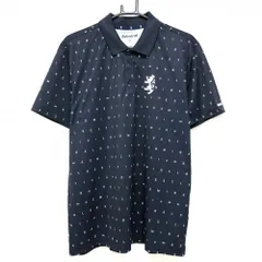 【超美品】アドミラル 半袖ポロシャツ ネイビー×白 ロゴ総柄  メンズ XL ゴルフウェア 2023年モデル Admiral