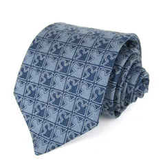 ピエールカルダン ブランドネクタイ 総柄 格子柄 シルク 日本製 メンズ ネイビー Pierre Cardin 【中古】