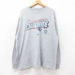 XL/古着 リーボック 長袖 ビンテージ Tシャツ メンズ 00s NFL ニューイングランドペイトリオッツ 大きいサイズ クルーネック グレー 霜降り
