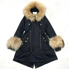 y2k  リアルファー 鬼ファー ボアライナー モッズコート フーディー フェアリーグランジ 平成ギャル パンク ミリタリーコート ジャケット ブルゾン リブ袖 ブラック