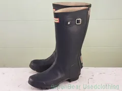 Y306 キッズ HUNTER レインブーツ 紺 22cmのサムネイル