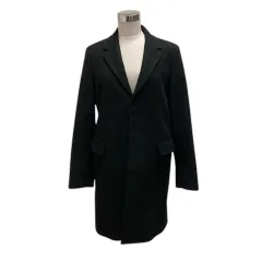 アーペーセー A.P.C. ロングコート D-TK447 アウター Vネック 無地 裏地 長袖 膝丈 S 黒 ブラック レディースのサムネイル