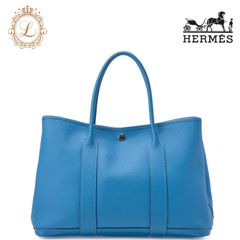 HERMES エルメス ガーデンパーティPM トートバック ト　ネゴンダ　ターコイズ　Turquoise　（シルバー金具）レディース【中古】【送料無料】