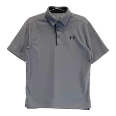 サイズ：SM UNDER ARMOUR アンダーアーマー 2023年モデル 半袖ポロシャツ ボーダー柄 グレー系 [240101283678]# ゴルフウェア メンズ ストスト
