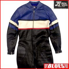 JAPAN SPEED ジャパンスピード レザーレーシングスーツ L 本革 ツナギ バイクウエア メッシュ 黒 青 ツーリング レザーツナギ一覧←SEULB屋着古← X7694