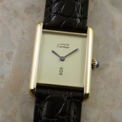 カルティエ Cartier マストタンク LM クリーム アイボリー 手巻き アンティーク ヴィンテージ メンズ時計
