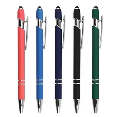ボールペン タブレット スタイラスペン Android iPad スタイラスペンスマートフォン iPhone用 2in1 指で触れずペン 充電不要 5本セット 多機能 タッチペン 黒インク ボールペン YACHUN 使いやすい（5色）
