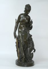 カリエ　ベルーズ(Albert-Ernest　Carrier-Belleuse)「Diana　the　hunter」ブロンズ作品　19世紀フランス彫刻家　小竹美術　真作保証