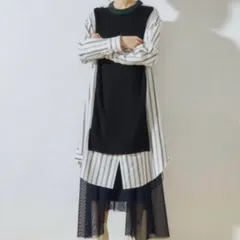 UN3D.アンスリード  ニットドッキングシャツ  美品 シャツワンピース