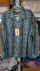 ノーブランド  ヒョウ柄のハワイアン長袖シャツ242