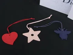 ■新品■未使用■ ChristianDior  ディオール レザー キーホルダー バッグチャーム 3点セット レッド系×ピンク系×パープル系 DJ4660