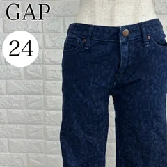 ギャップ GAP 24サイズ レオパード柄 スキニージーンズ デニム ネイビー レディース 【A1492-00】