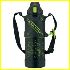 象印マホービン(ZOJIRUSHI) 水筒 シームレスせん スポーツタイプ 大容量 1.0L 直飲み ステンレスクールボトル ライムブラック せんとパッキン一体化 お手入れ簡単 洗う点数2点のみ SD-HA10-BG