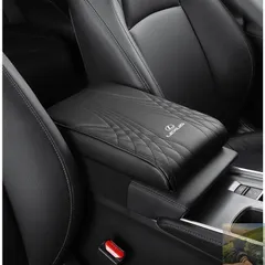 【美品・未使用新品】◆レクサス LEXUS◆ブラック◆アームレストマット コンソールボックスパッド 形状記憶 肘置きカバー 収納ボックスマット 革製 高めパッド