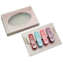 着物クリップ4本セット（小：桜柄）日本製