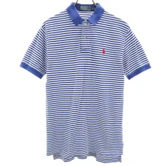 Polo by Ralph Lauren ポロバイラルフローレン ボーダー 半袖 ポロシャツ M ブルー系 メンズ 古着