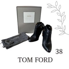 TOM FORD トムフォード レザーブーティ ショートブーツ ブラック ゴールド金具 イタリア製
